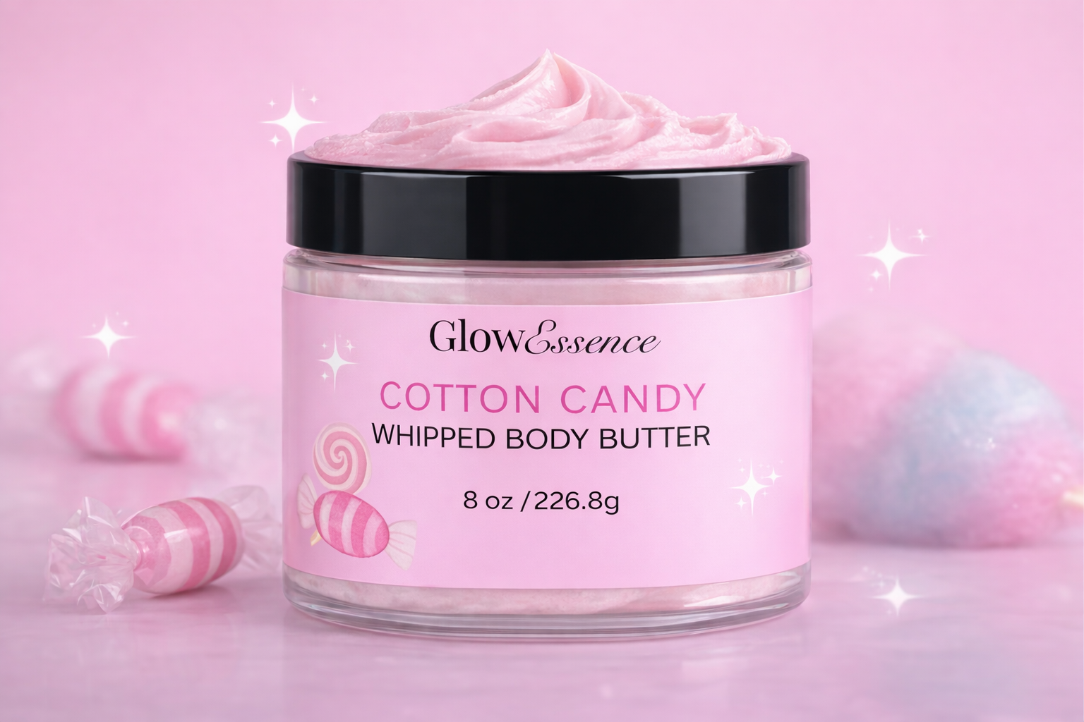 🍭 Glow Essence – Cotton Candy Whipped Body Butter